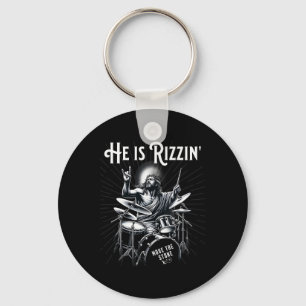 Porte-clés Tambour de percussion drôle Rizz Il est Rizzin Jés