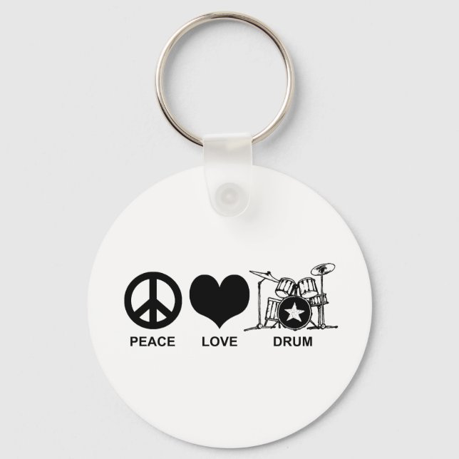 Porte-clés Tambour Peace Love (Recto)
