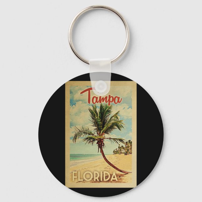 Porte-clés Tampa Palm Tree Vintage voyage (Recto)