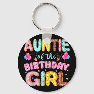 Porte-clés Tante de la fille qui fête son anniversaire, fêtar