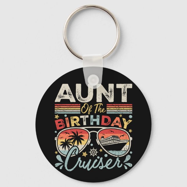Porte-clés Tante du cercle de vacances de croisière d'anniver (Recto)
