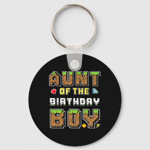 Porte-clés Tante du garçon d'anniversaire Gamer Pixel Anniver