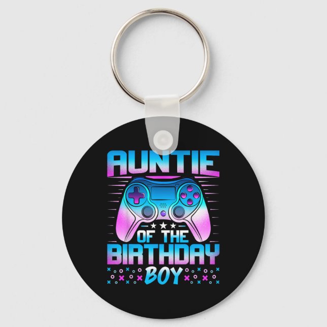 Porte-clés Tante Du Garçon D'Anniversaire - Jeu Vidéo Corresp (Recto)