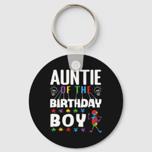 Porte-clés Tante du garçon qui fête son anniversaire Puzzle d