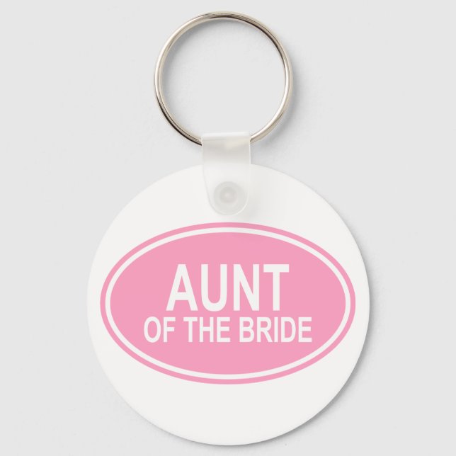 Porte-clés Tante du Mariage de mariée Oval Rose (Recto)