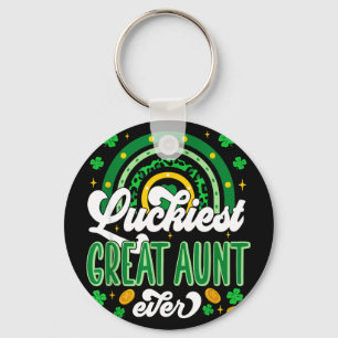 Porte-clés Tante grande la plus chanceuse shamrocks Saint-Pat