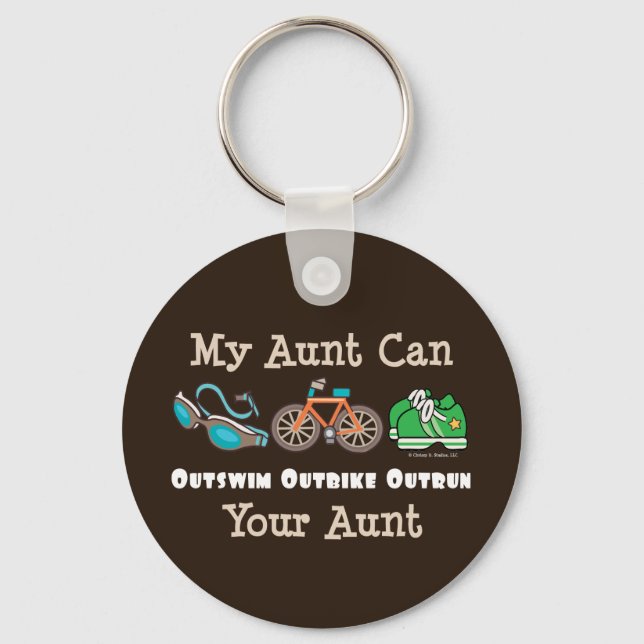 Porte-clés Tante Outswim Outbike Outrun Triathlon Porte - clé (Recto)