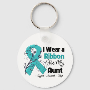 Porte-clés Tante - ruban de Cancer ovarien