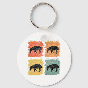 Porte-clés Tapir Animal Retro Pop Art Cadeau