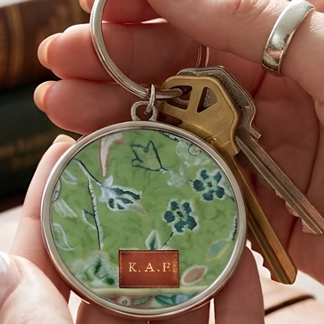 Porte-clés Tapis vert de Rawdah Madinah Médaillon Monogramme (Créateur téléchargé)