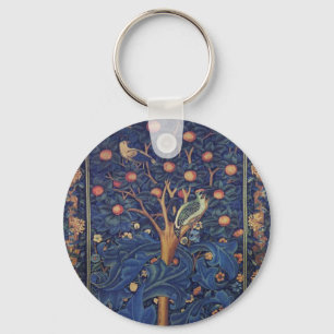 Porte-clés Tapisserie Pic-vert de William Morris modèle bleu