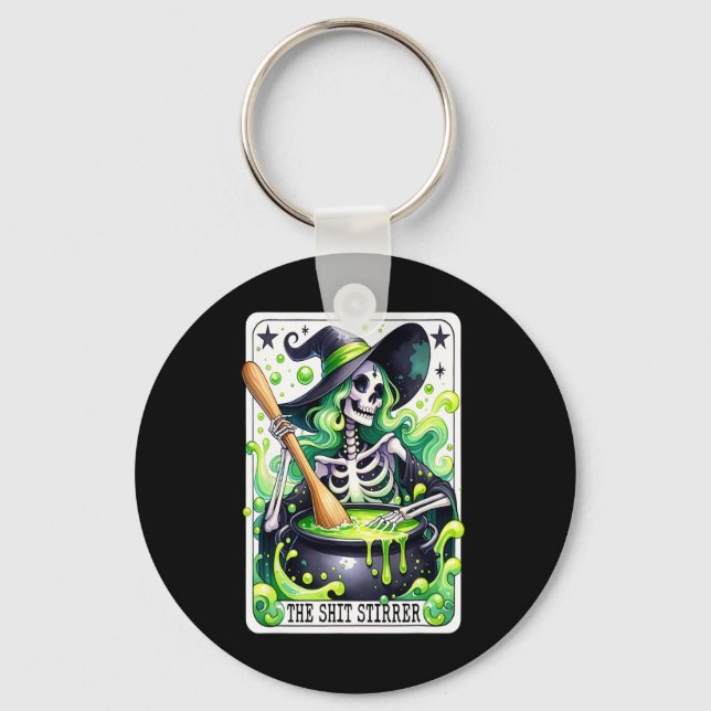 Porte-clés Tarot Le Stirrer Funny Halloween Sorcière Carte Ta (Recto)