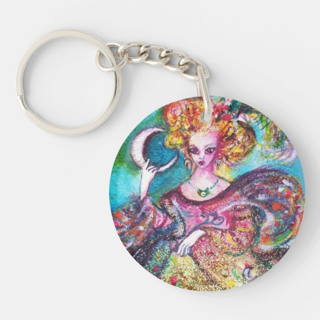 Porte-clés TAROTS DES OMBRES PERDUES /LE MONogramme DE LA LUN (Devant)