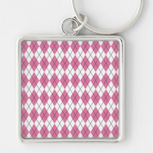 Porte-clés Tartan des années 70 rose