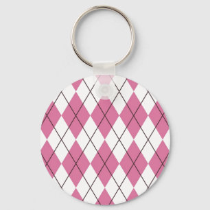 Porte-clés Tartan des années 70 rose