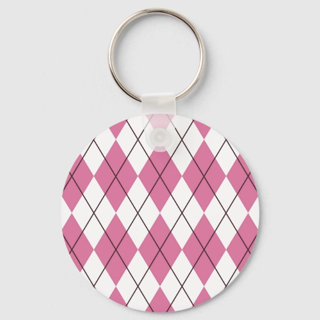Porte-clés Tartan des années 70 rose (Recto)