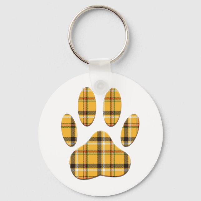 Porte-clés Tartan Dog Paw Print (Recto)