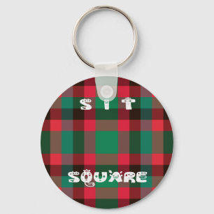 Porte-clés Tartan Écossais Royal à Carreaux avec Texte