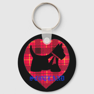 Porte-clés Tartan Westie Scotland Key Chain