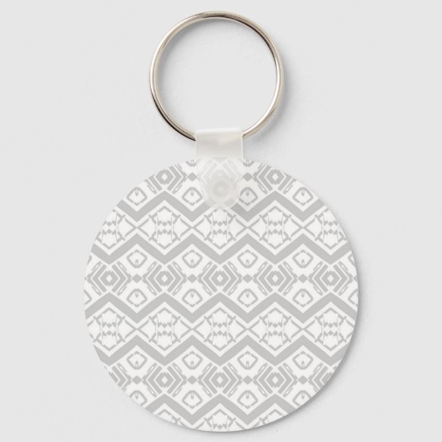 Porte-clés Tasse à motif zigzag gris mignon (Recto)