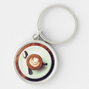 Porte-clés Tasse de café cappuccino brun latte blanc