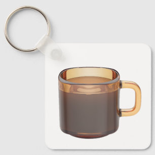 Porte-clés tasse de café en verre Brown avec café brassé
