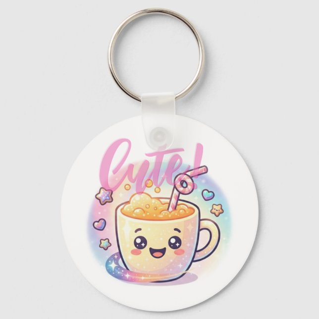 Porte-clés tasse de jus souriante (Recto)