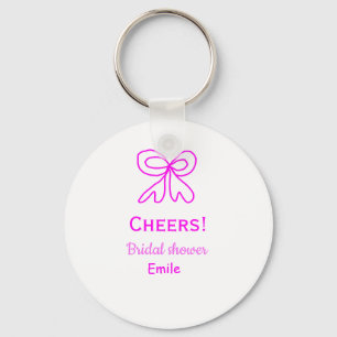Porte-clés Tasse violet rose ruban mariage personnalisé