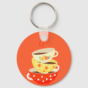Porte-clés Tasses à thé vintage rétro art fantastique