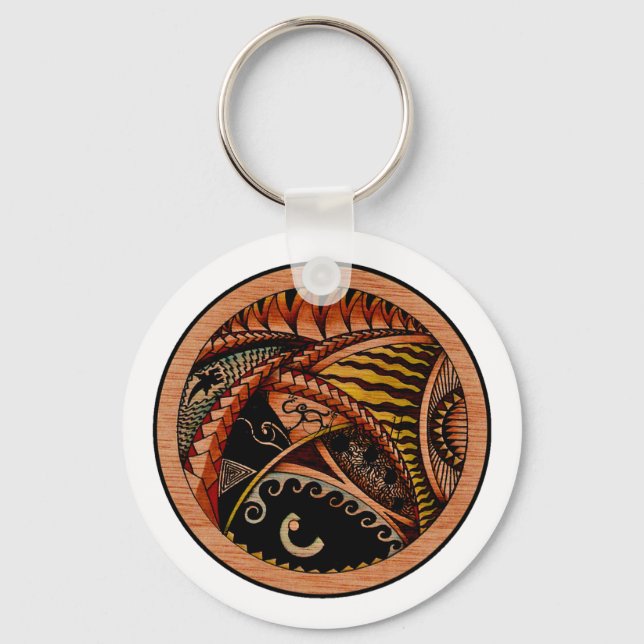 Porte-clés Tatouage en bois (Recto)