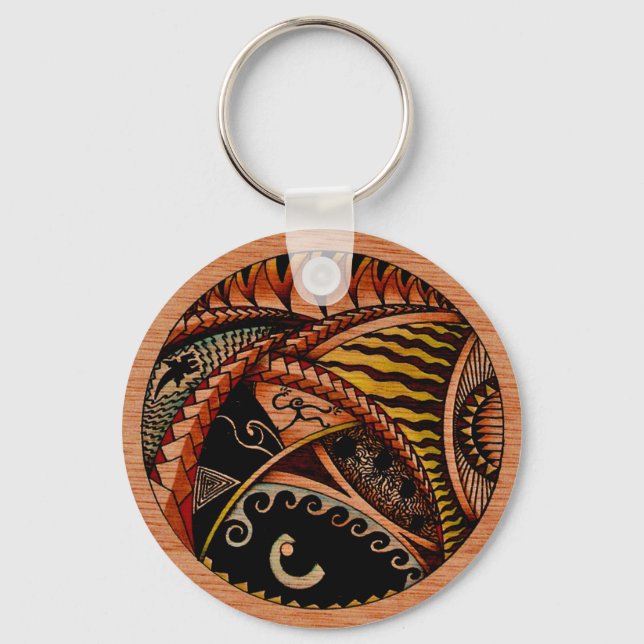 Porte-clés Tatouage en bois (Recto)