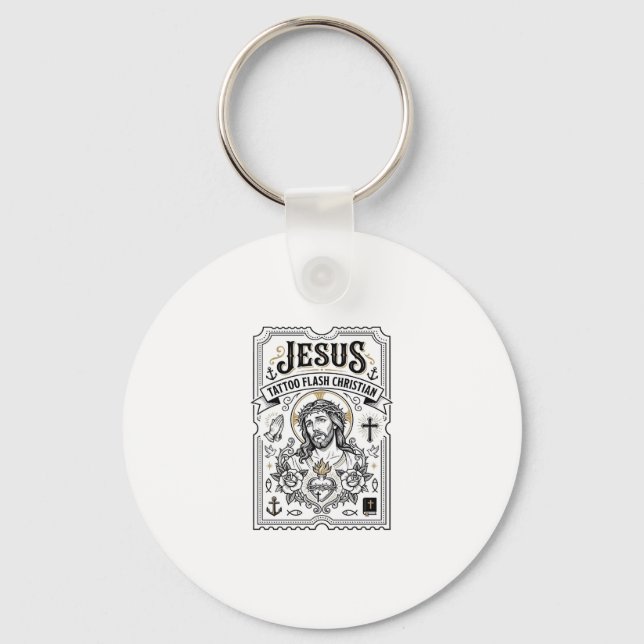 Porte-clés Tatouage flash Jésus Christianisme Tatouage flash  (Recto)