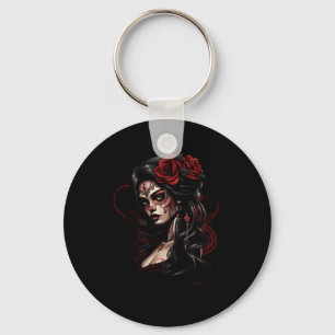 Porte-clés Tatouage homme Sch Art mexicain Rose Dia De Los