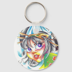 Porte-clés tatouage oriental de femmes