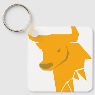 Porte-clés Taureau Zodiaque Taureau Jaune Lumineux – Silhouet
