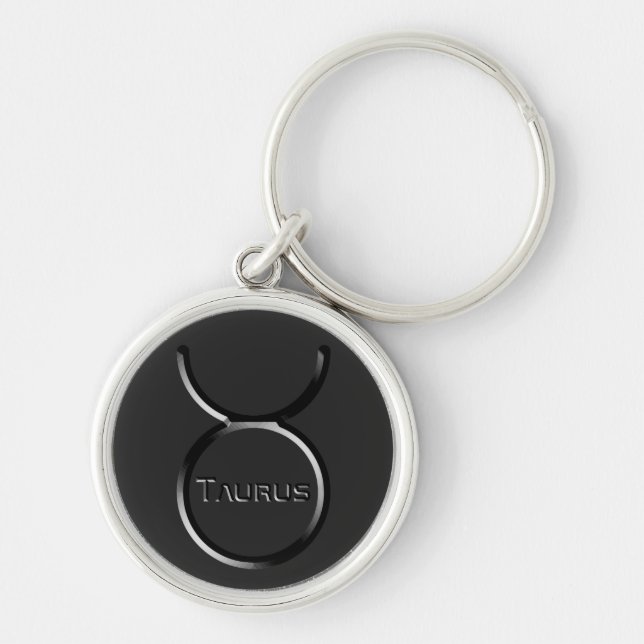 Porte-clés TAURUS, Conception abstraite du signe zodiaque, (Devant)