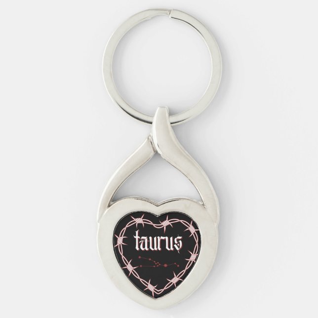 Porte-clés Taurus Constellation Gothique Aesthétique Barbed W (Devant)