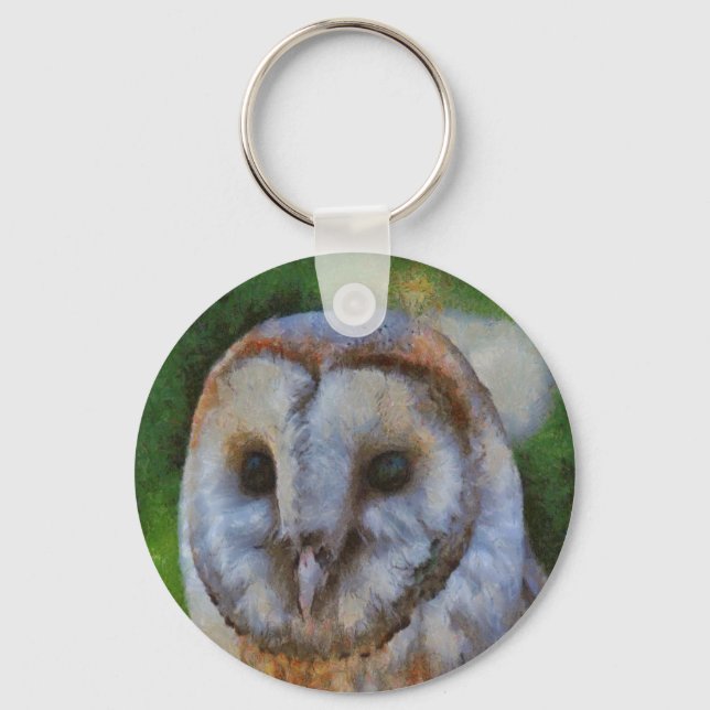 Porte-clés Tawny Owl En Pointillisme (Recto)