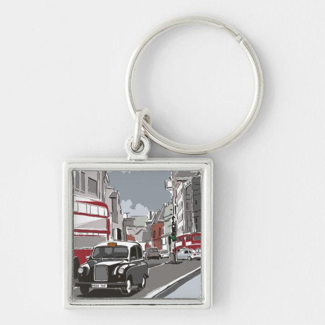 Porte-clés Taxi à Londres (Devant)