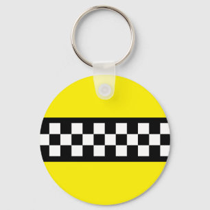 Porte-clés Taxi Check Stripe Pattern