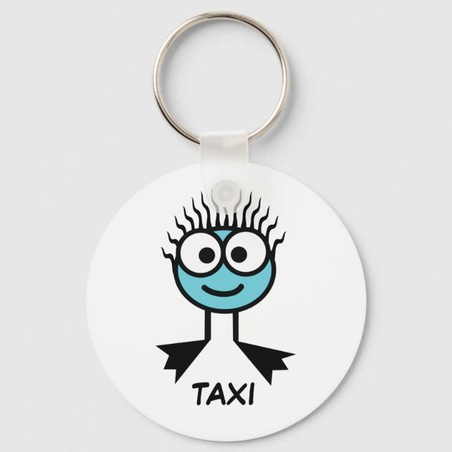 Porte-clés TAXI - Clavier de caractères de natation bleu (Recto)