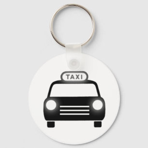 Porte-clés Taxi dans noir et le blanc