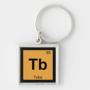 Porte-clés Tb - Chimie Musique Tuba Symbole de table périodiq