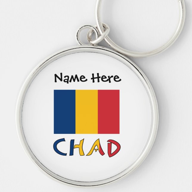 Porte-clés Tchad et Drapeau Tchadien Personnalisés  (Devant)