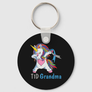 Porte-clés Td1 Grandma Dabbing Unicorn Type 1 Diabète Award