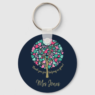 Porte-clés Teacher appreciation venft gold glitter heart tree