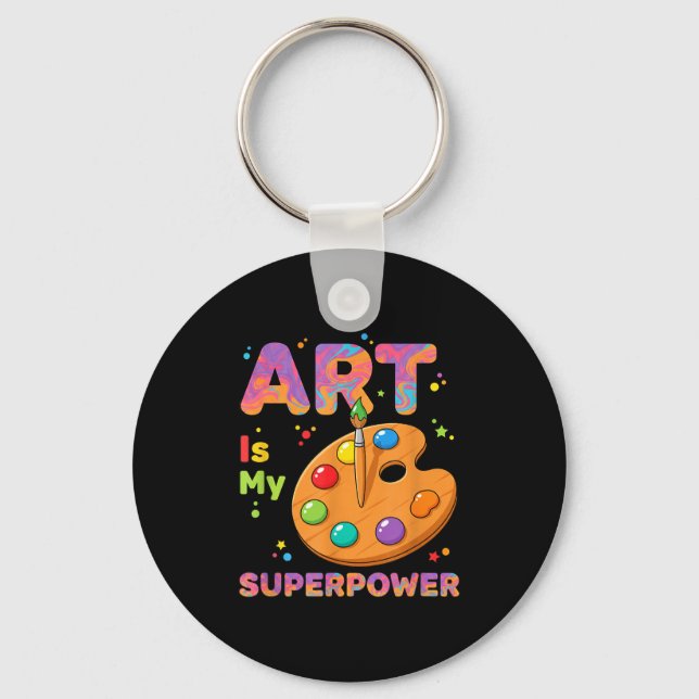Porte-clés Teacher - Art Is My Superwer Art Teacher Drawing P (Recto)