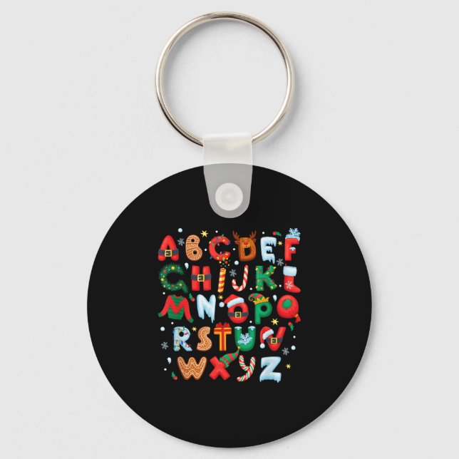 Porte-clés Teacher Christmas Alphabet Back To School Holiday  (Recto)
