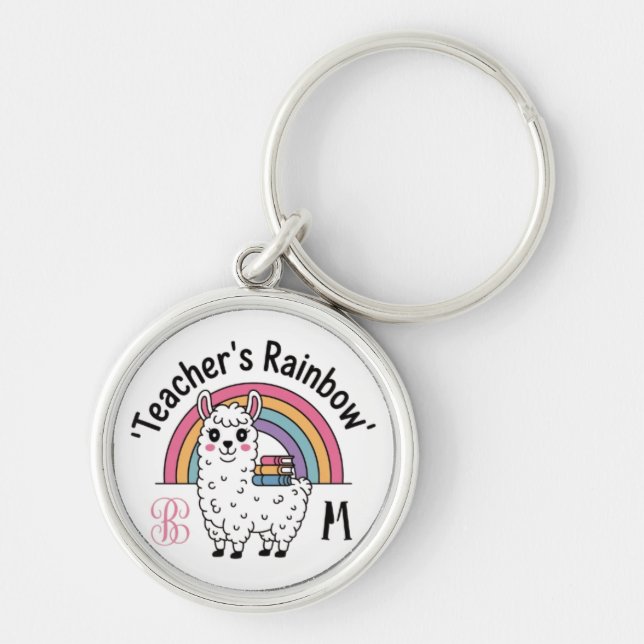 Porte-clés "Teacher's Rainbow" Cute Llama Porte - clé - Paste (Devant)