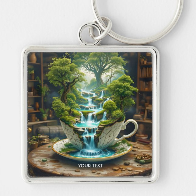 Porte-clés Teacup Imaginaire mignonne Paysage (Devant)